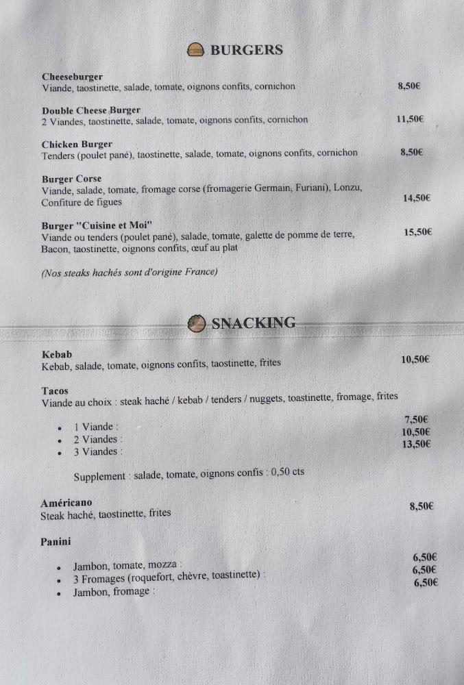 Snack "Cuisine et moi" la Marana - Menu Image 2